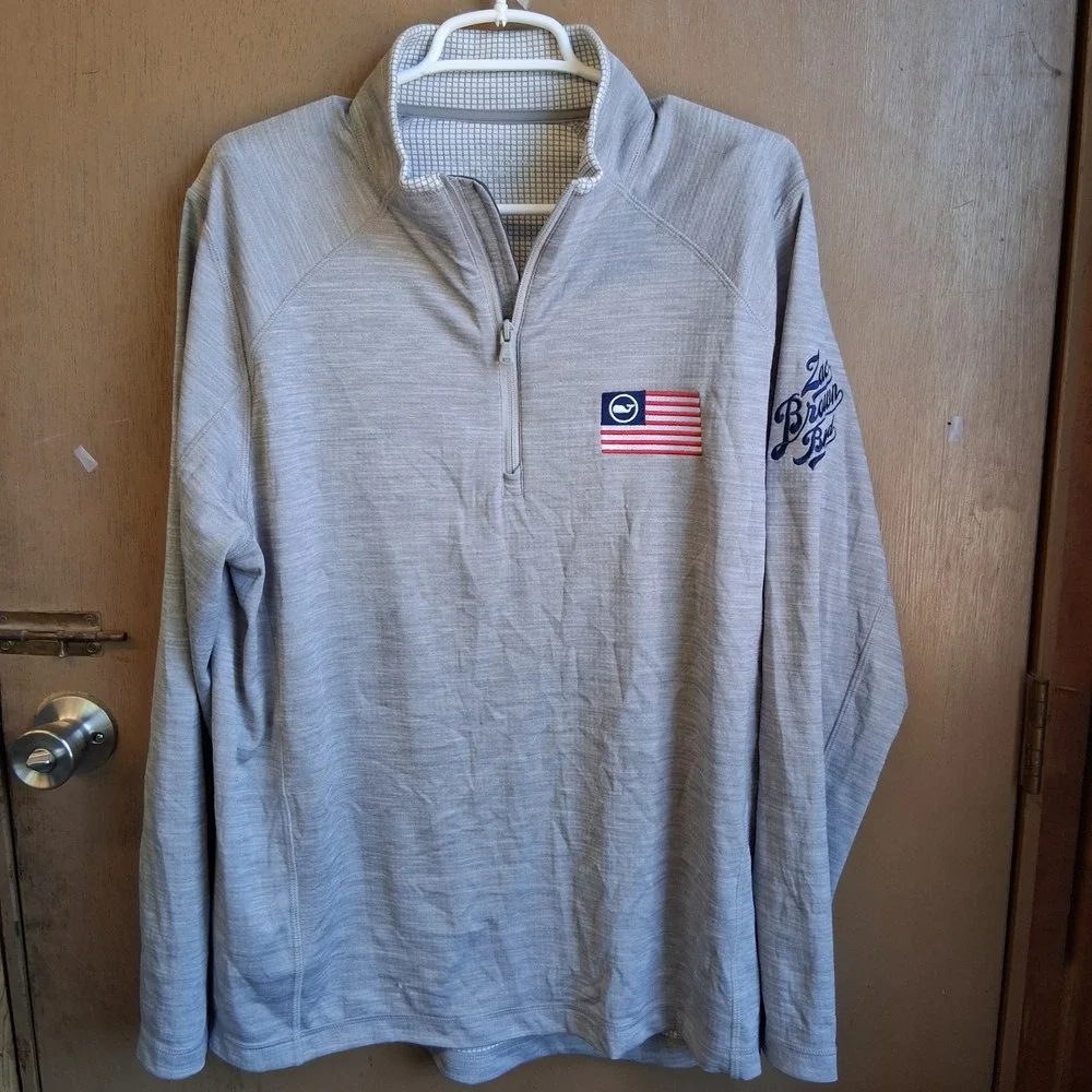 Vineyard Vines Performance Zac Brown Band Gray 1/4 zip Mens Large - Picture 1 of 15